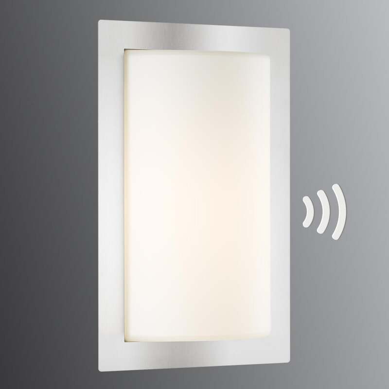 LCD Außenwandleuchte Luis Edelstahl mit Bewegungsmelder IP44 Gartenlampe - 8033239458375