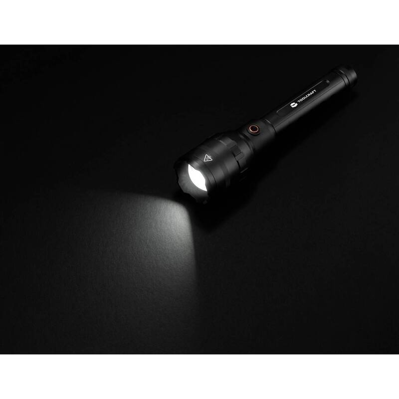 Toolcraft LED Taschenlampe 8000 lm akkubetrieben USB-Schnittstelle schwarz - 4064161255323