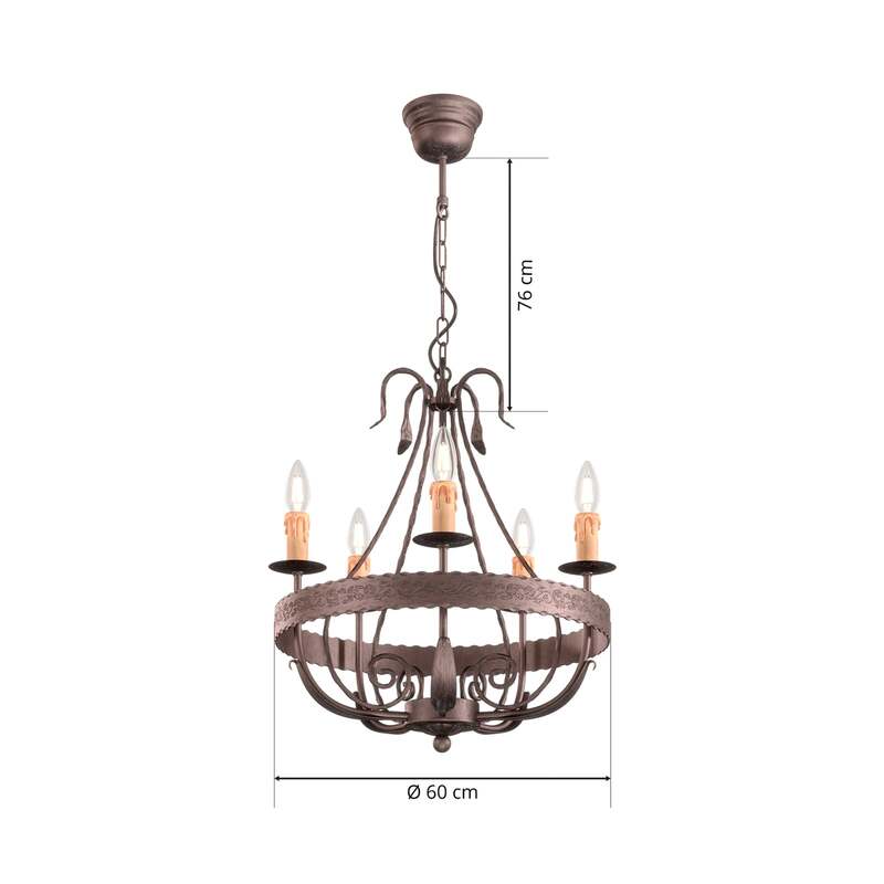 Kronleuchter Loara fünfflammig Leuchte Lampe Kronlampe Deckenlampe Deckenleuchte - 5907812627461