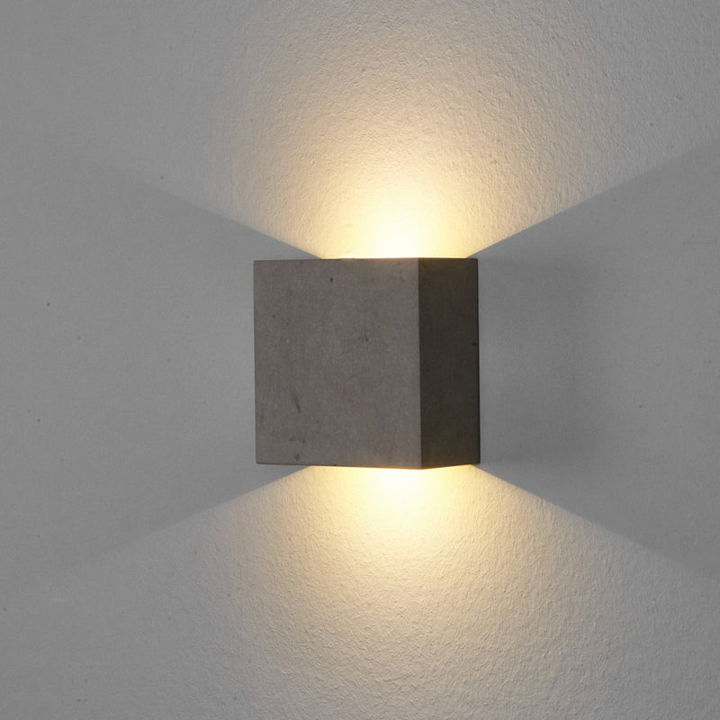 Lindby Wandleuchte Wandlampe Yva LED Beton grau 13x13cm warmweiß IP20 370lm - 4251096524420