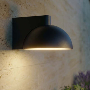 B-Ware Lucande Außenwandleuchte Velira LED Gartenlampe schwarz Metall IP54 16x11cm