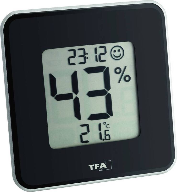 TFA Style Thermo-/Hygrometer Innentemperatur Luftfeuchtigkeit Uhrzeit Schwarz - 4009816019790