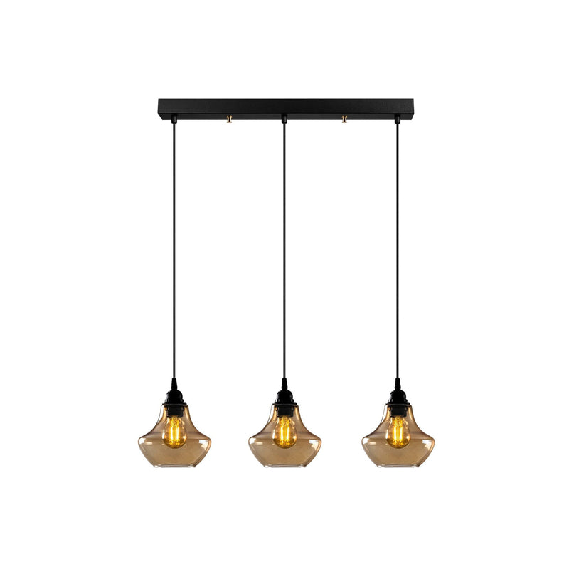 Hängeleuchte Gold 052 3-flammig gold-transparent Glas 65 cm dimmbar - 8682870091313