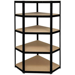 B-Ware Toolcraft Lagerregal-Eckmodul Metall schwarz 70x70cm 5 Böden 175kg belastbar