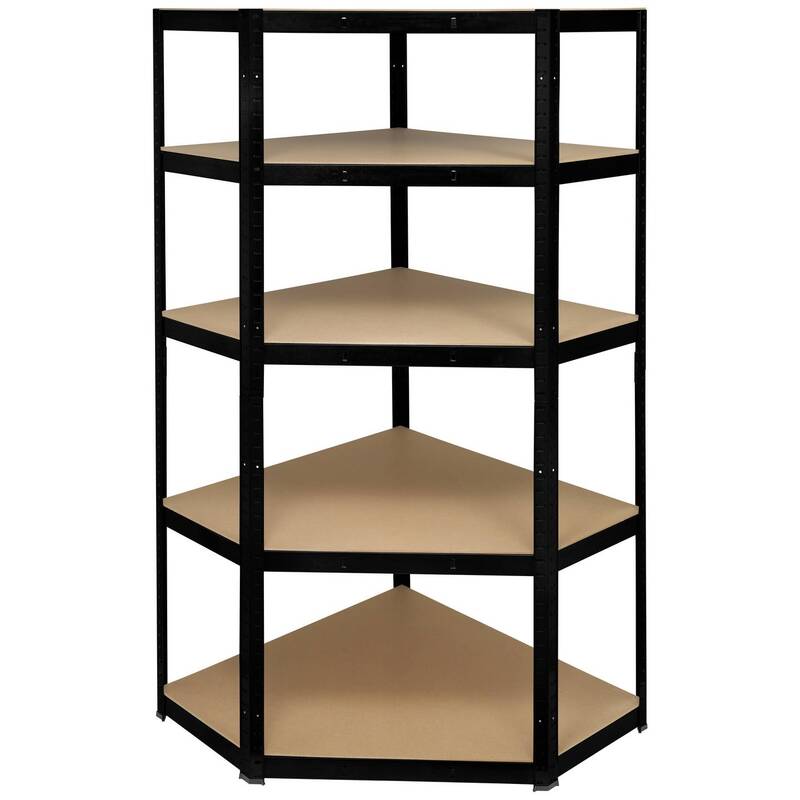 Toolcraft Lagerregal-Eckmodul Metall schwarz 70x70cm 5 Böden 175kg belastbar - 4064161293578