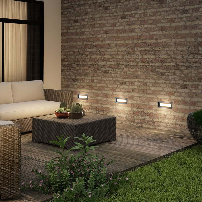 Lucande LED Wandeinbauleuchte Lachlain anthrazit Gartenlampe 11W IP65 25cm - 4251096583311