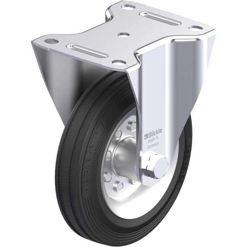 Blickle Bockrolle 160mm Tragfähigkeit 135kg Vollgummi schwarz mit - 2050000316623
