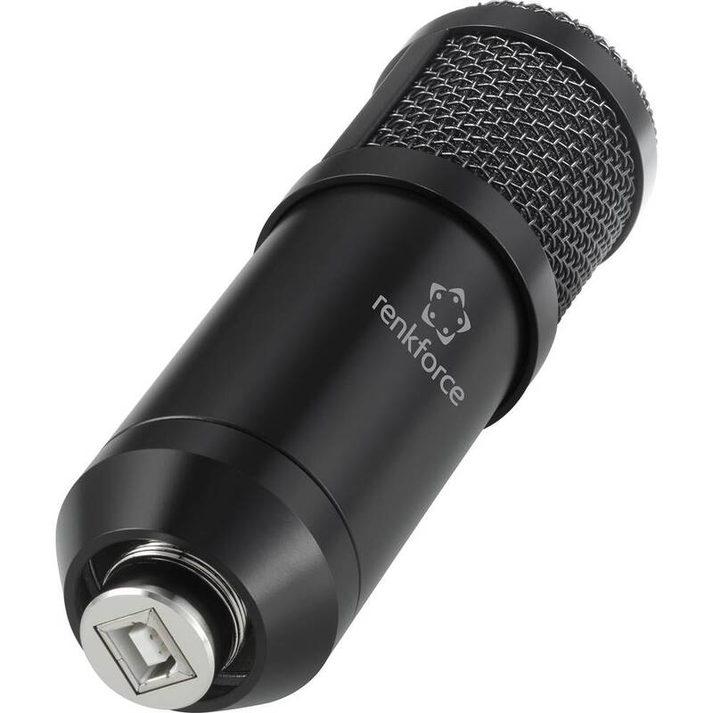 Renkforce RF-MIC-510 USB-Mikrofon Stand inkl. Koffer Spinne Windschutz 3m Kabel - 4064161175911