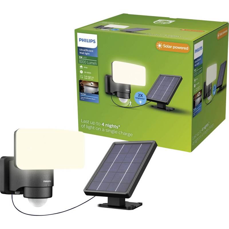 Philips Außenleuchte Sicherheitslicht Tylus LED Gartenlampe mit Sensor Solar - 8720169362222