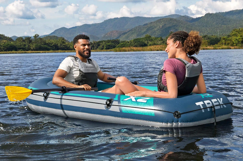 Bestway Schlauchboot Trek X2 232x118cm Freizeitboot mit Ruder und Pumpe blau - 6941607373033