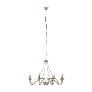 B-Ware Kronleuchter Malbo Hängelampe Licht 8-flammig LED dimmbar weißgold Metall Ø77cm