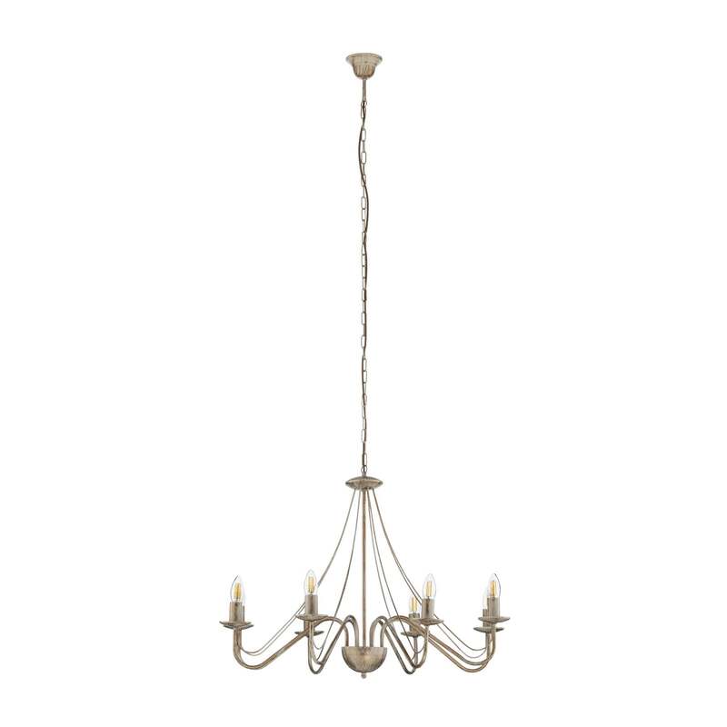 Kronleuchter Malbo Hängelampe Licht 8-flammig LED dimmbar weißgold Metall Ø77cm - 5902349238012