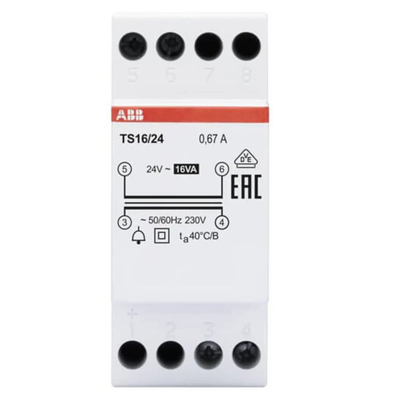 ABB Klingel-Transformator 16V 0.7A Hutschiene Transformator für Türklingeln 230V - 8012542286158