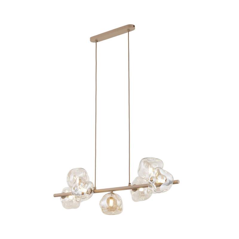 Hängeleuchte Lava 7-flammig LED Pendelleuchte dimmbar sand cognac 90x33cm - 5906135111091