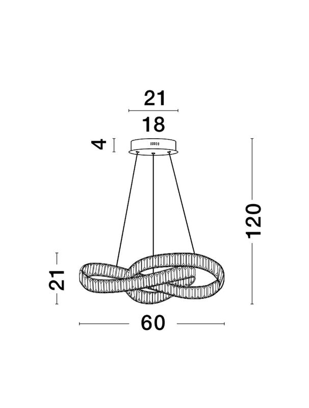 Nova Luce Pendelleuchte Hängeleuchte CONCETO LED Chrom dimmbar 60 cm SIEHE TEXT - 5212017440174