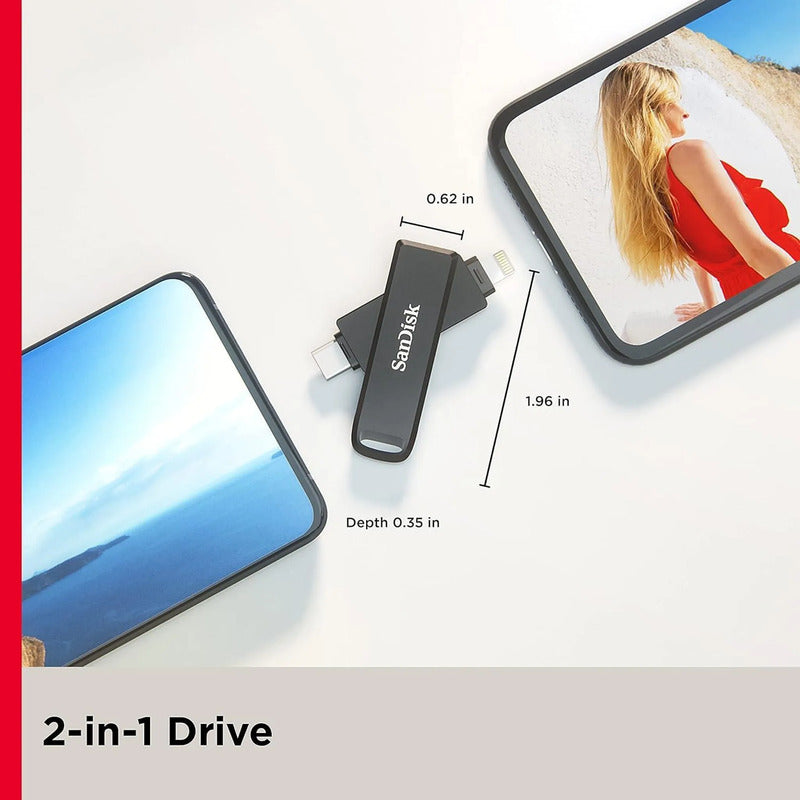 SanDisk iXpand Luxe 64GB USB Stick Speicherstick Lightning schwarz Speicher - 0619659181932