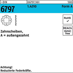 B-Ware Reyher Zahnscheiben Federscheiben DIN 6797 Edelstahl 5 3mm Form A 400 Stück
