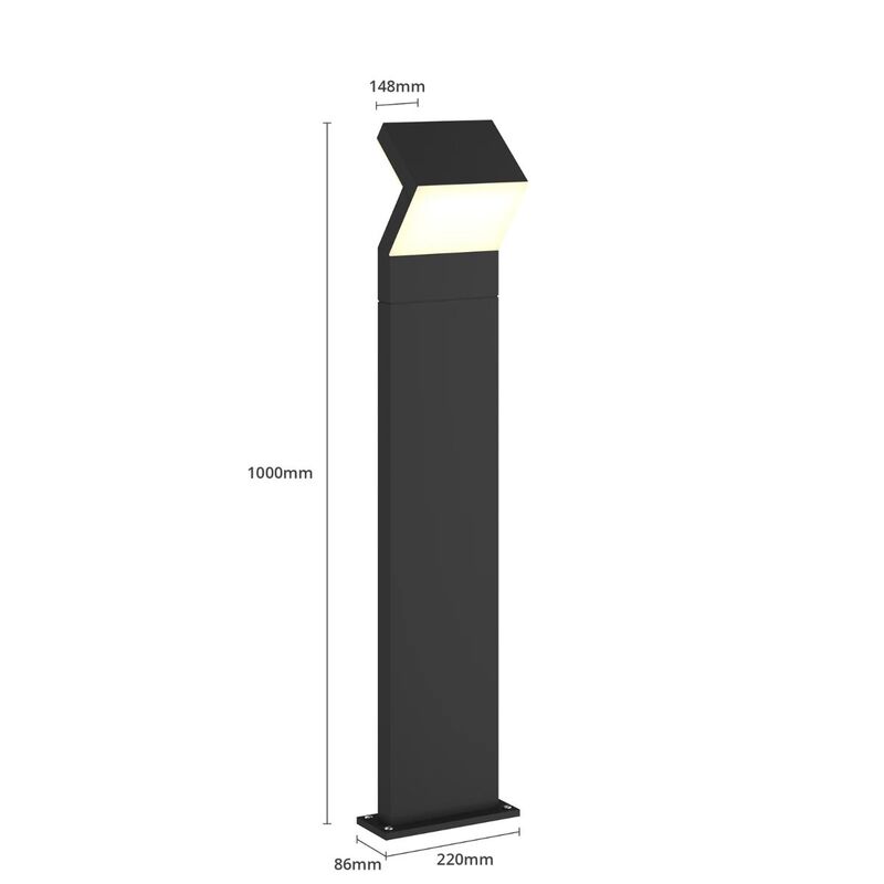 Arcchio Gartenleuchte Havin H100 LED Außenleuchte Lampe dunkelgrau stilvoll 78cm - 4251096584585