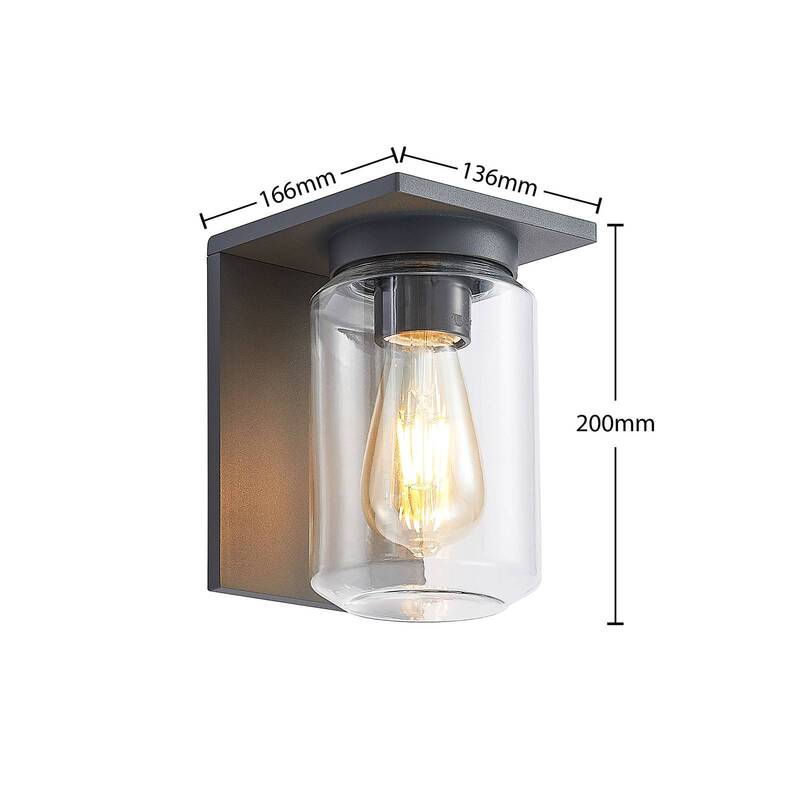 Lucande Semka Außenwandleuchte Wandleuchte Wandleuchte Lampe Leuchte dunkelgrau - 4251096594034