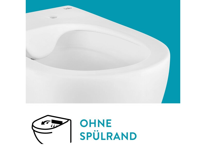 baliv Wand WC Kingston spülrandlos Keramik Toilette mit Absenkautomatik weiß - 4007874013392