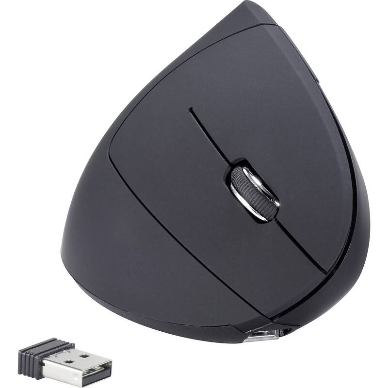 Renkforce Computermaus Ergonomisch RF-WM-322 Funk Optisch Schwarz 5 Tasten - 4064161039602