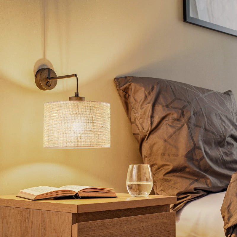 TK Lighting Wandleuchte Juta LED Wandlampe dimmbar beige schwarz 22x30cm - 5901780568580