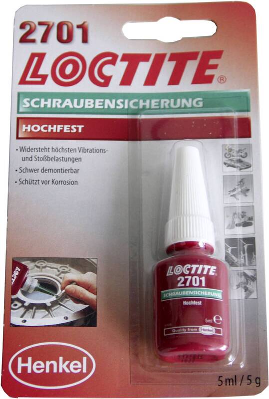 LOCTITE 2701 195911 Schraubensicherung Festigkeit: hoch 5 ml Schrauben-Sicherung - 4100630296869