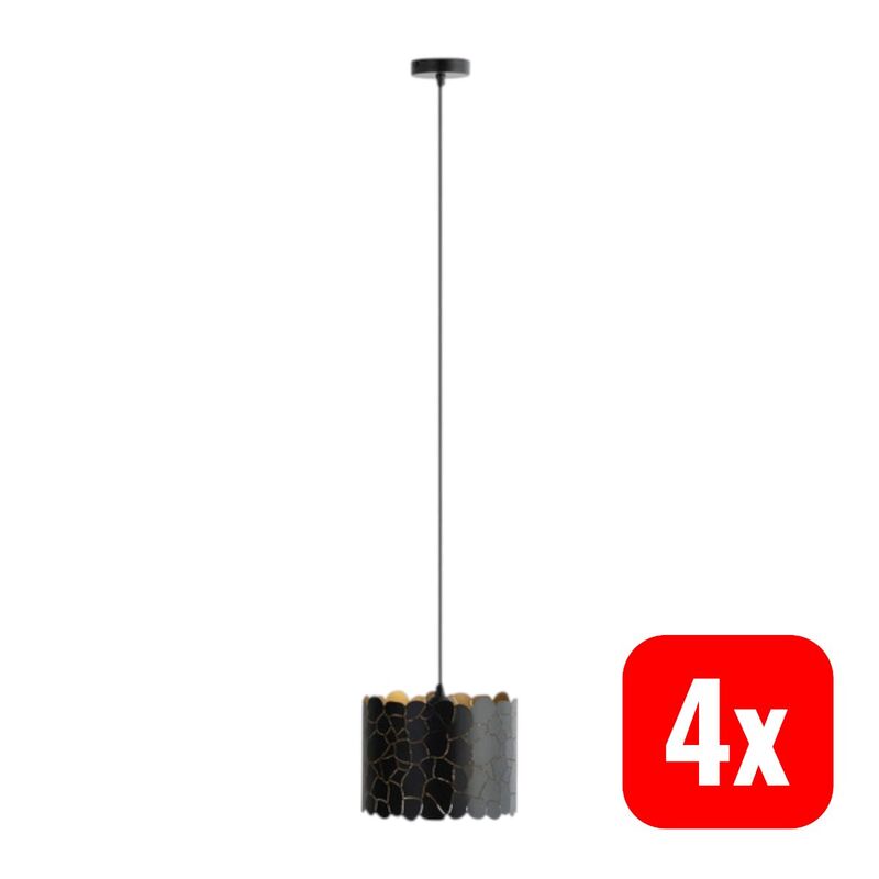 Lindby Pendelleuchte Hängeleuchte Aralena LED Lampe dimmbar schwarz gold Ø26cm - 4251911786194