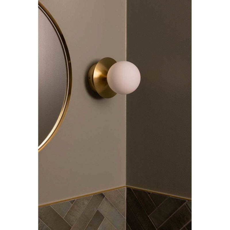 Globen Lighting Wandlampe Wandleuchte ART DECO LED Lampe dimmbar messing weiß - 7319436941652