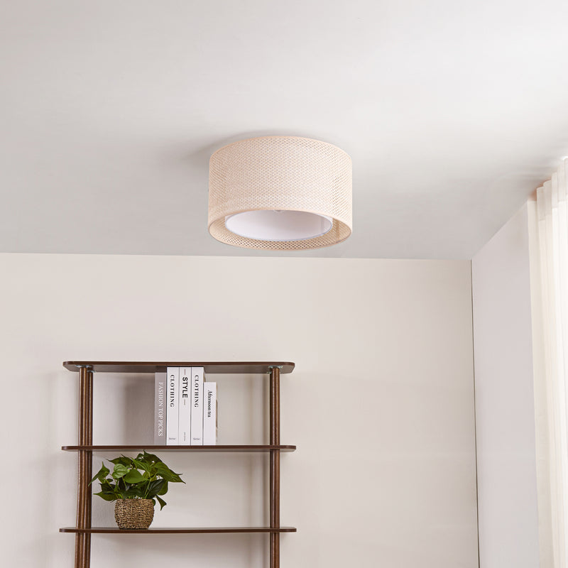 Lindby Deckenleuchte Soula LED Lampe Leuchte dimmbar beige Ø40cm 22cm hoch - 4251911765496
