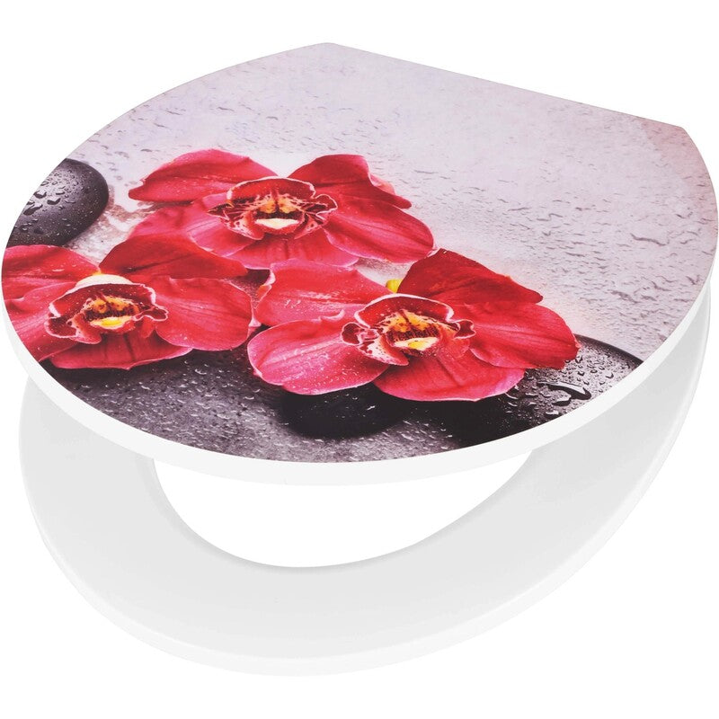 baliv WC-Sitz Dulce Duroplast Absenkautomatik Blumenmotiv Edelstahl 80x45cm - 4007873042454