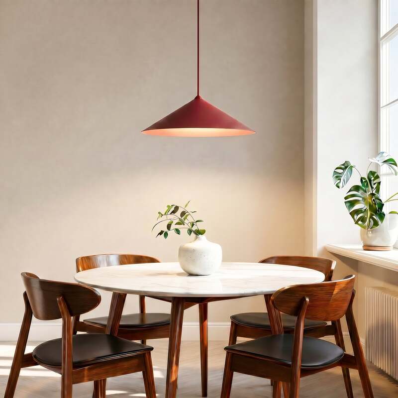 TK-Lighting Hängeleuchte Lume XL LED Pendelleuchte dimmbar burgunderrot Ø49cm - 5906135116973
