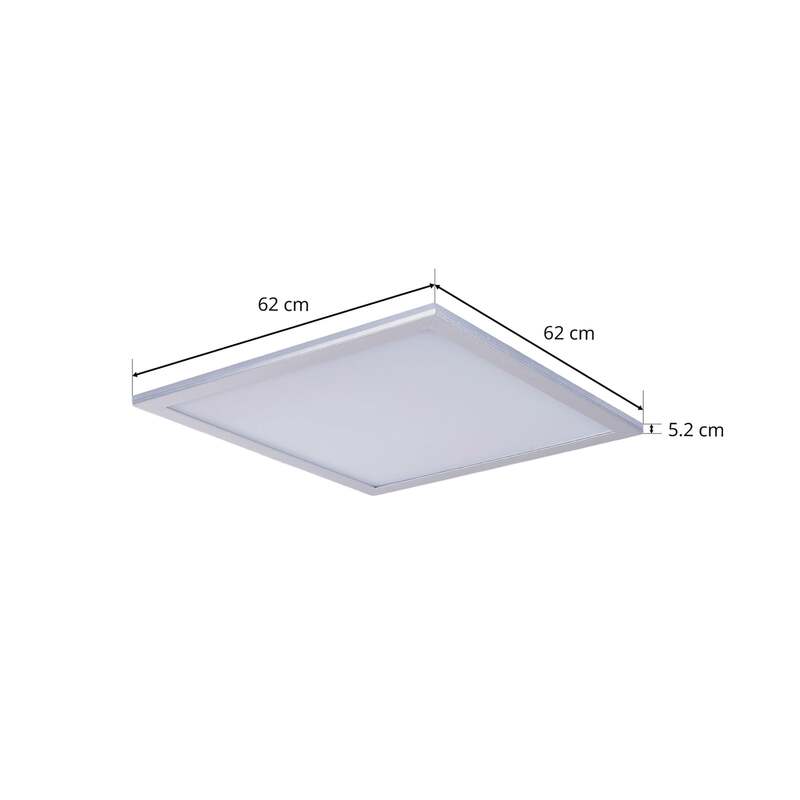 Lindby LED Panel Deckenleuchte Leuchte Livel silber quadratisch Aluminium 62515 - 4251096528381