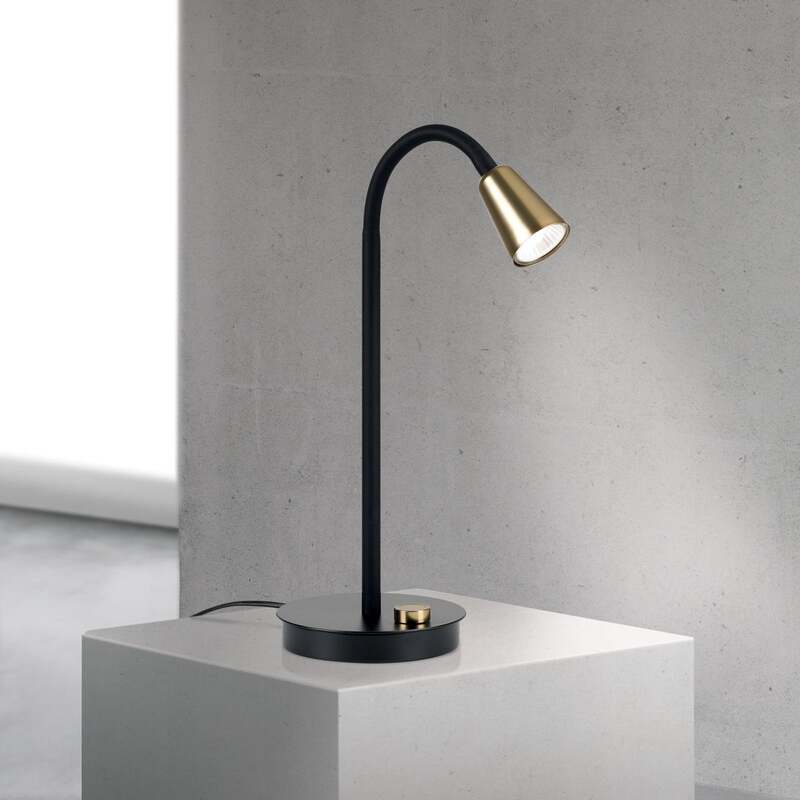 Orion Tischleuchte Tischlampe Dotty Schwarz Gold Leuchte Beleuchtung Wohnzimmer - 9003090281695