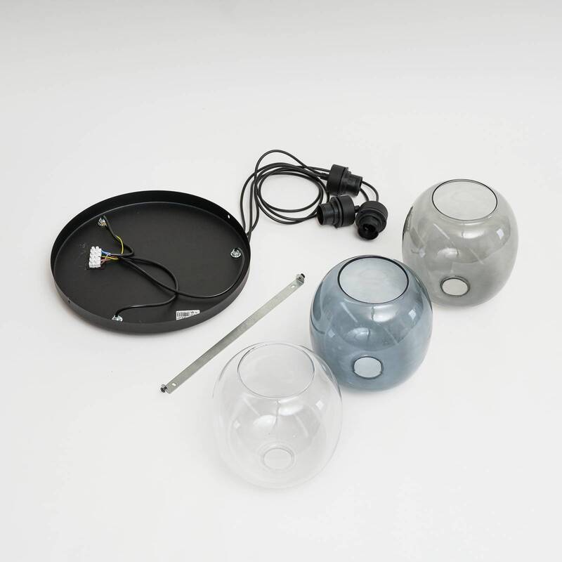 Euluna Hängeleuchte Elio Hängeleuchte Lampe Leuchte E27 dreiflammig blau klar - 5901780531843