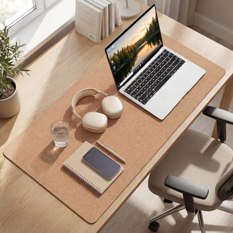 HJH OFFICE Schreibunterlage Schreibtischmatte Padflux Terra Kork Braun 80x40 cm - 4064323130987