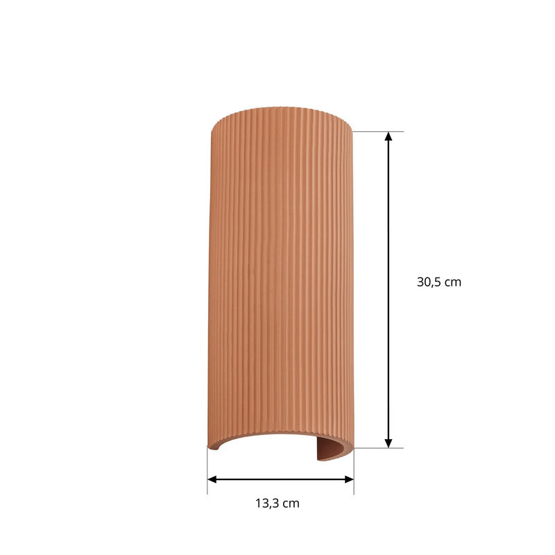 Lindby Wandleuchte Colja LED Wandlampe Gips dimmbar terracotta Höhe 30,5cm - 4255830912993