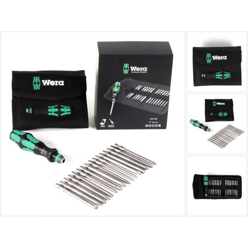Wera Bit-Schraubendreher Kraftform Kompakt KK 60 17-tlg. mit Tasche 1/4" 6,3mm - 4013288096289