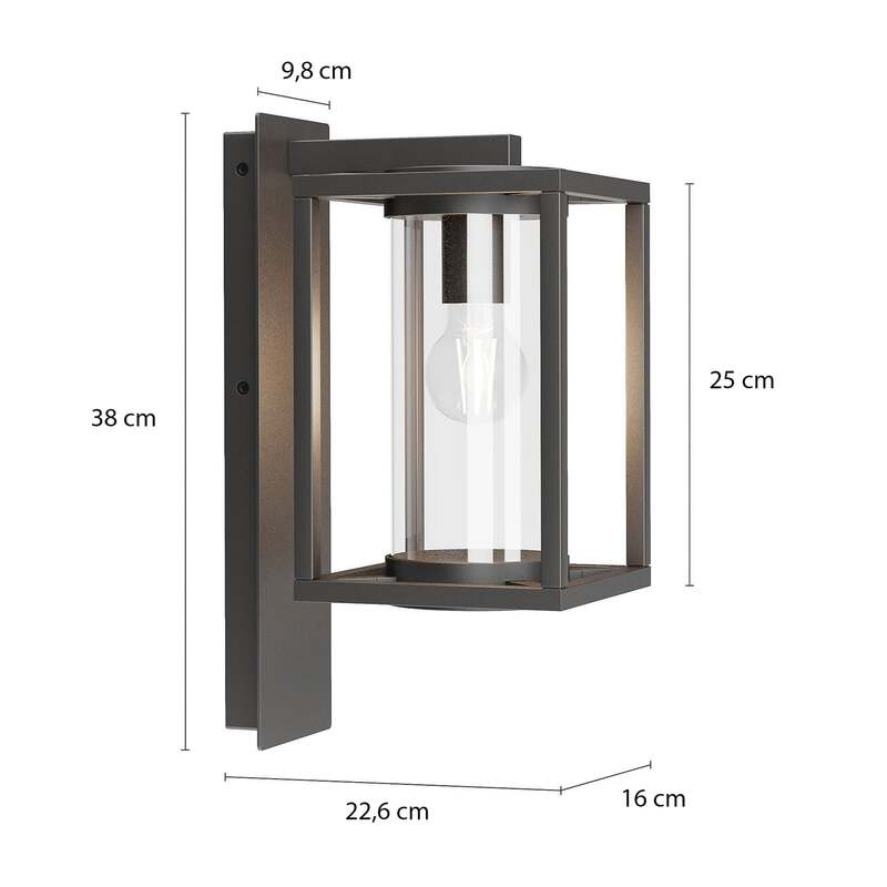 Lucande Außenwandleuchte Ferda LED Gartenleuchte Wandleuchte anthrazit IP44 78cm - 4251096575996