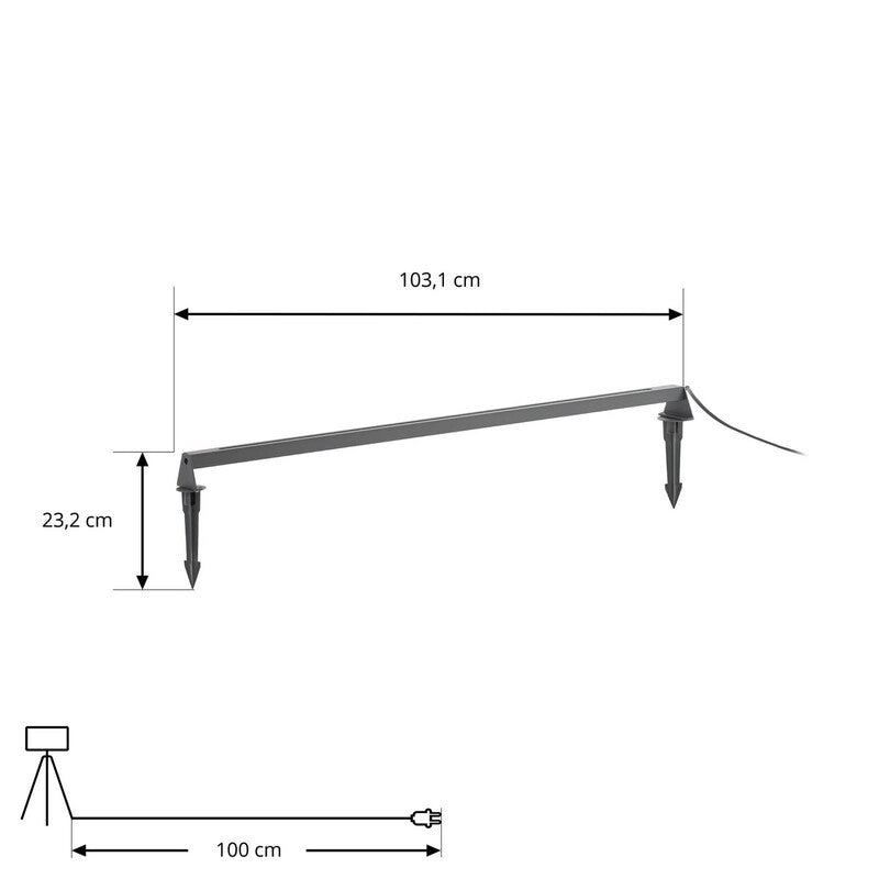 Lindby Stehleuchte Außenleuchte Zavio LED Gartenlampe anthrazit IP65 Erdspieß - 4255830909863