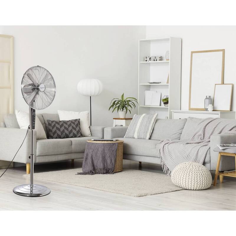 Sygonix Standventilator Ventilator höhenverstellbar Oszillierend 50W Chrom - 4064161489445