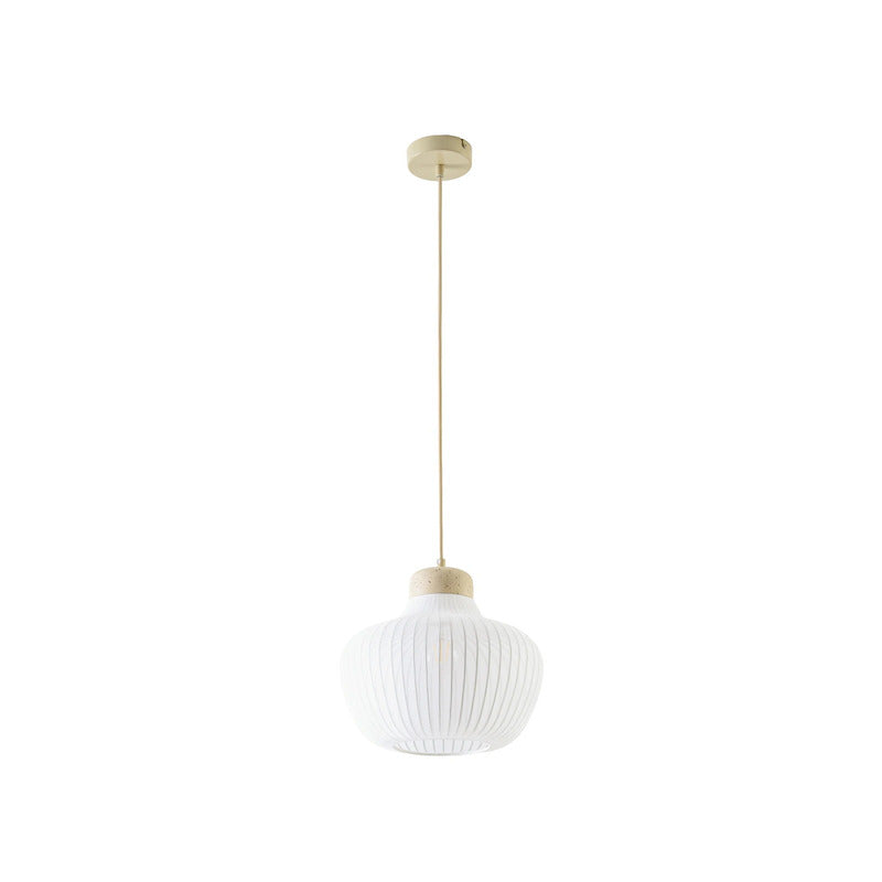 Lucande Hängeleuchte Eloise LED Pendelleuchte Lampe Textil E27 weiß Ø30cm - 4255830913549