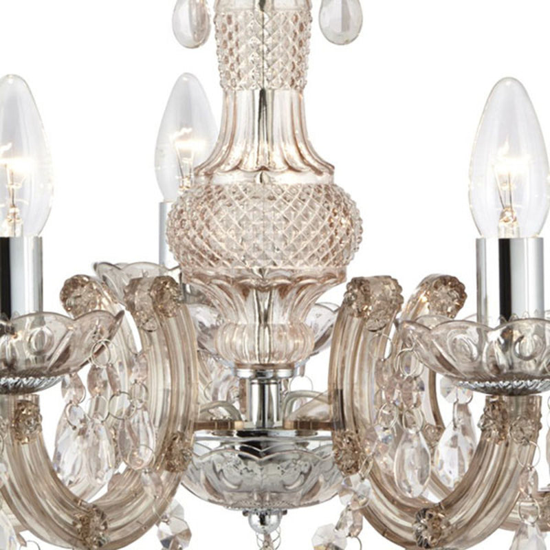 Searchlight Kronleuchter Marie Therese Hängelampe 5-flammig dimmbar braun Ø48cm - 5053423009179