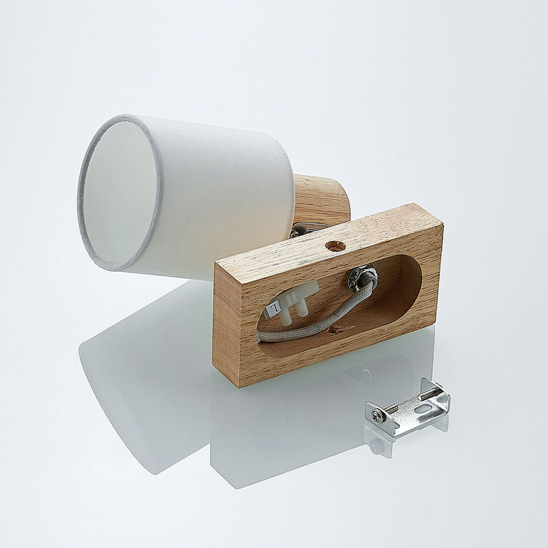 Lindby Deckenspot Wanessa LED Strahler Wandleuchte dimmbar Holz weiß 14cm - 4251096566741