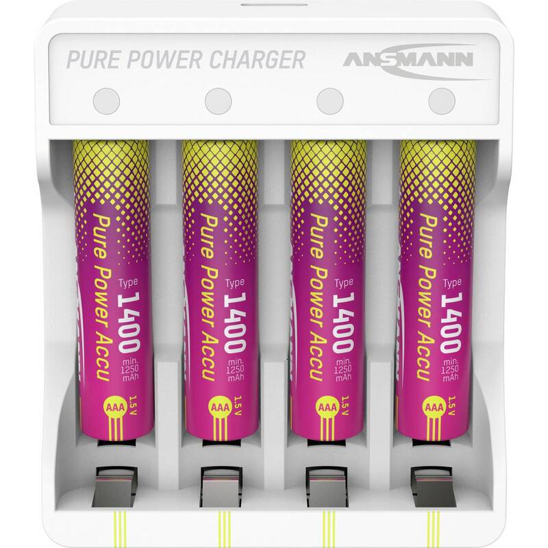 Ansmann Micro AAA Akku Pure Power Set 4× 1250 mAh Li-Ion Lademodul USB-C - 4013674223503