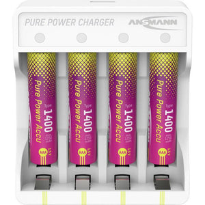 B-Ware Ansmann Micro AAA Akku Pure Power Set 4× 1250 mAh Li-Ion Lademodul USB-C