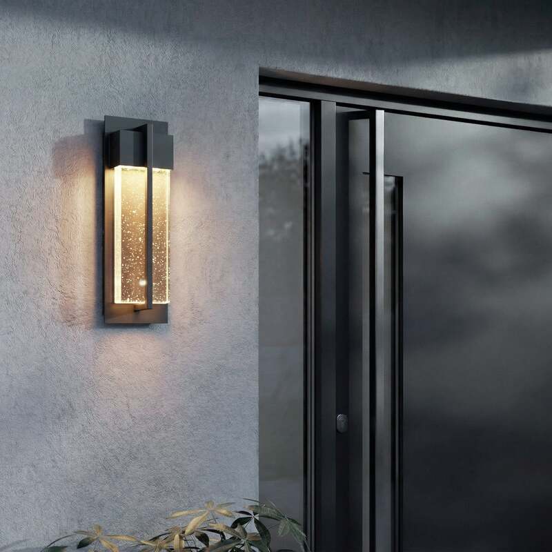 Lucande Außenwandleuchte Velune LED Gartenlampe anthrazit 35cm IP44 CCT 1000lm - 4255830909801