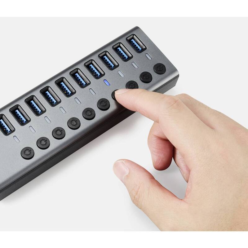 RENKFORCE 10 PORT USB 3.1 GEN 2-HUB Aluminiumgehäuse 10 GBit/s 1,2 m - 4064161313023