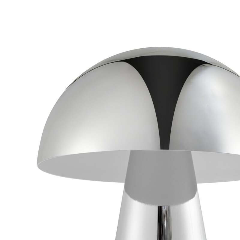 Lindby LED-Akkutischlampe Nevijo chrom Ø20cm USB dimmbar Touch-Dimmer - 4255830905575