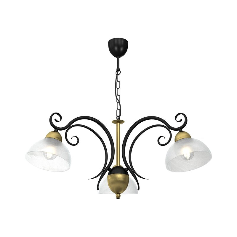 Euluna Kronleuchter Flora 3 Glasschirme messing Deckenlampe E27  SIEHE TEXT/FOTO - 5907565959796